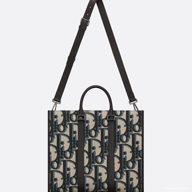 Cheap Blue Maxi Canvas Motif Oblique East-West Dior Tote 0719 Luxury